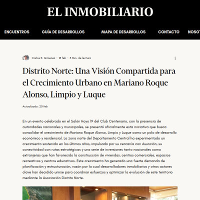 El inmobiliario: en Mariano Roque Alonso, Limpio y Luque